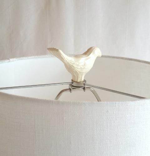 small bird finial, white small bird finial, white